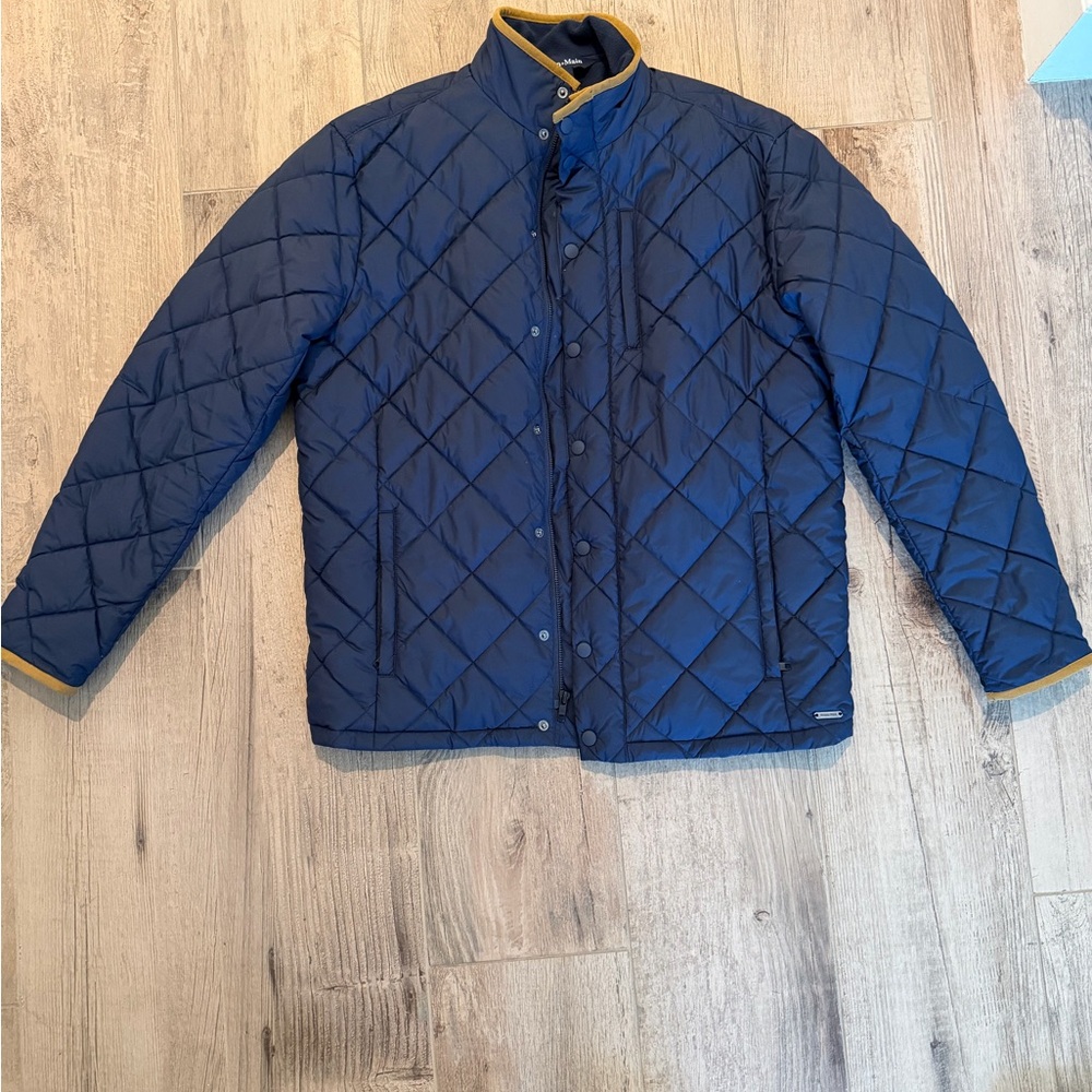 Mizzen+Main Navy Quilted Puffer Jacket with Gold Trim